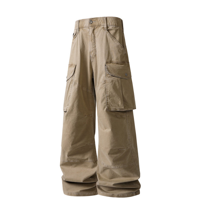 Damen Weite Cargohose mit hohem Bund, Oversize‑Bein und großen Klappentaschen Drune