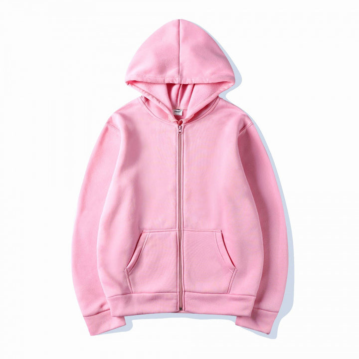 Damen Sportlicher Kapuzenpullover mit durchgehendem Reißverschluss und Tasche Drune
