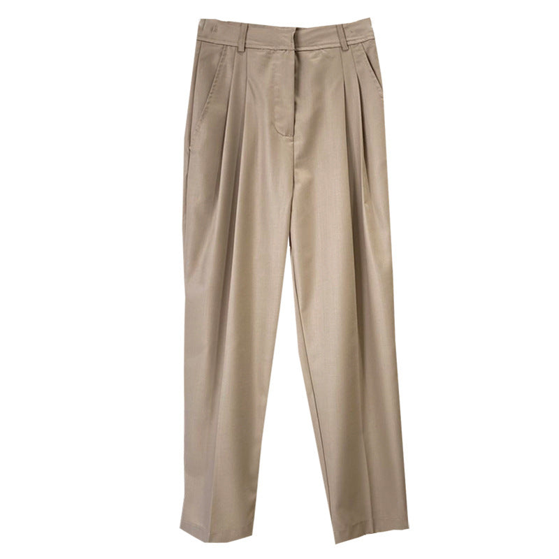 Damen Hochtaillierte Bundfaltenhose mit Cropped‑Schnitt und schmal zulaufendem Bein Drune