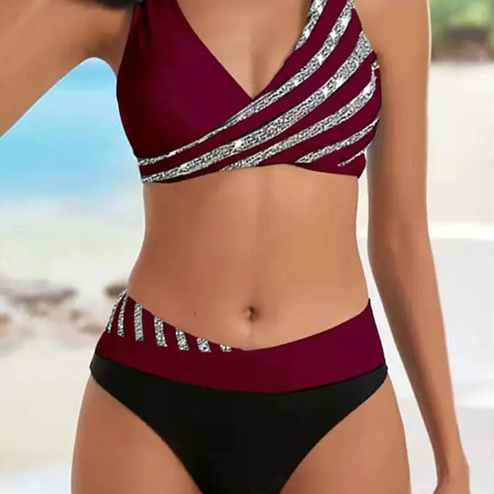 Damen Sportlicher Bikini mit asymmetrischem Schnitt und modernem Design Drune