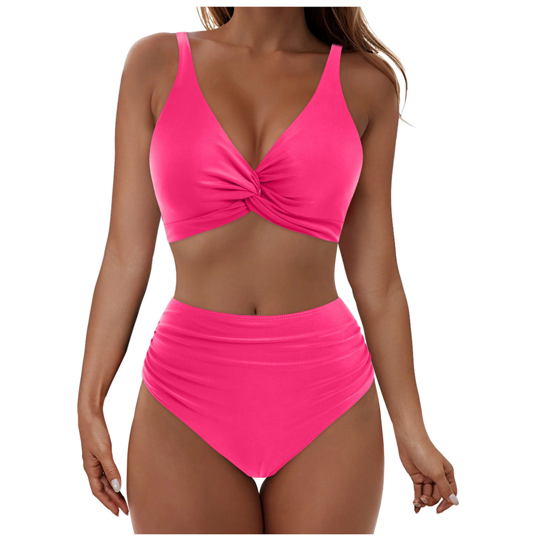 Damen Hochtailliertes Bikini-Set mit Wickel-Oberteil Drune