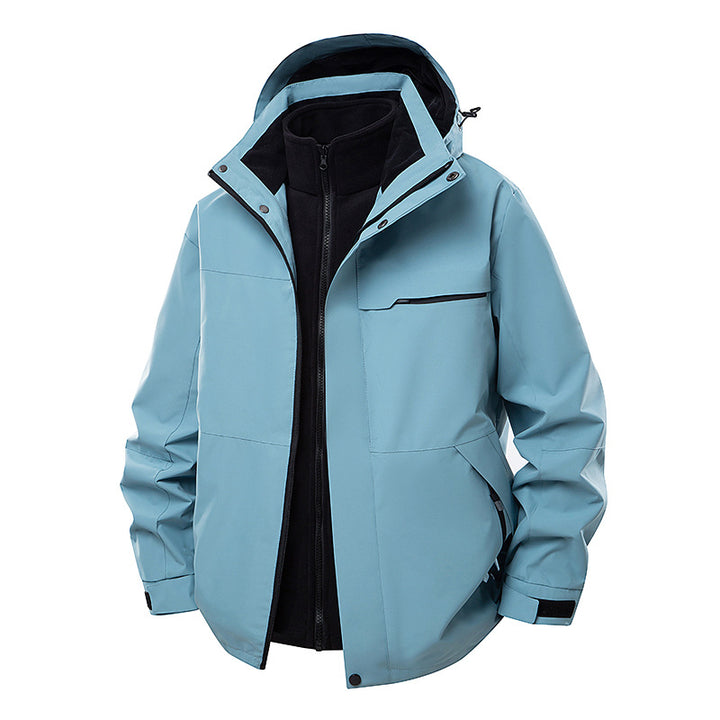 Herren Wasserdichte Outdoor-Jacke mit verstellbarer Kapuze Drune