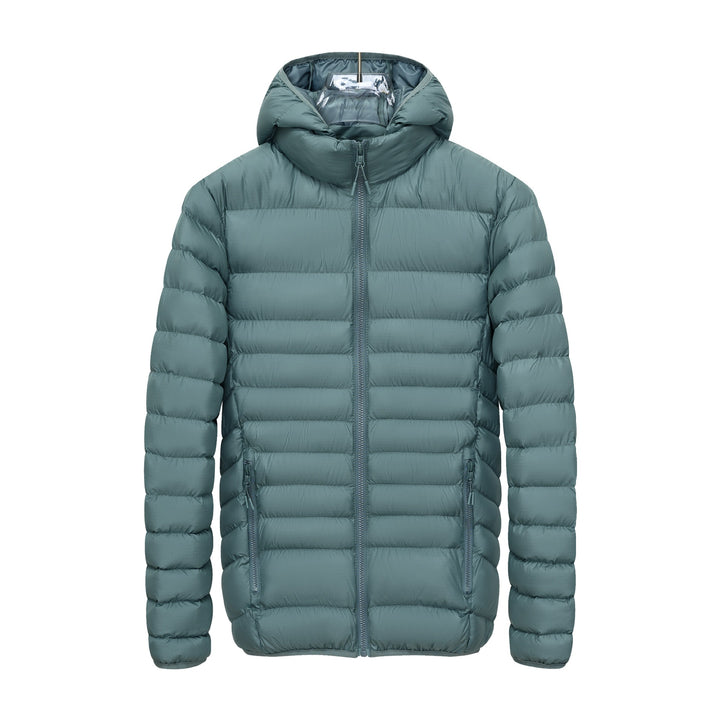 Herren Leichte gesteppte Kapuzen‑Steppjacke mit hohem Kragen, Thermofutter & Reißverschluss Drune