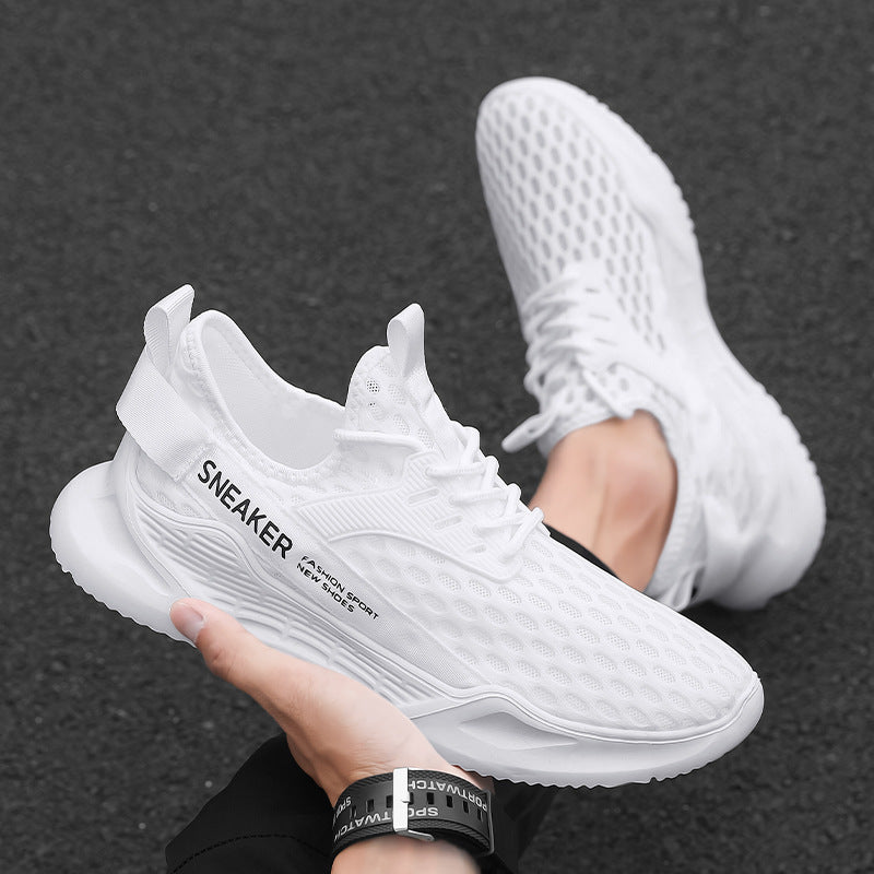 Unisex nan atmungsaktiver Stricksportschuh mit wabenstruktur, sockenähnlichem Schaft und gedämpfter Leichtschaum-Zwischensohle Drune