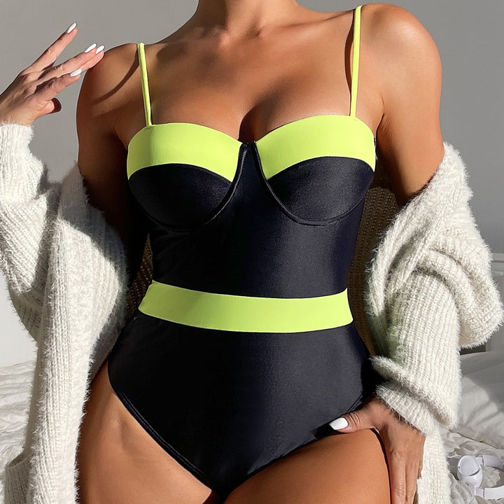 Damen Bustier-Badeanzug mit Kontrastdesign Drune