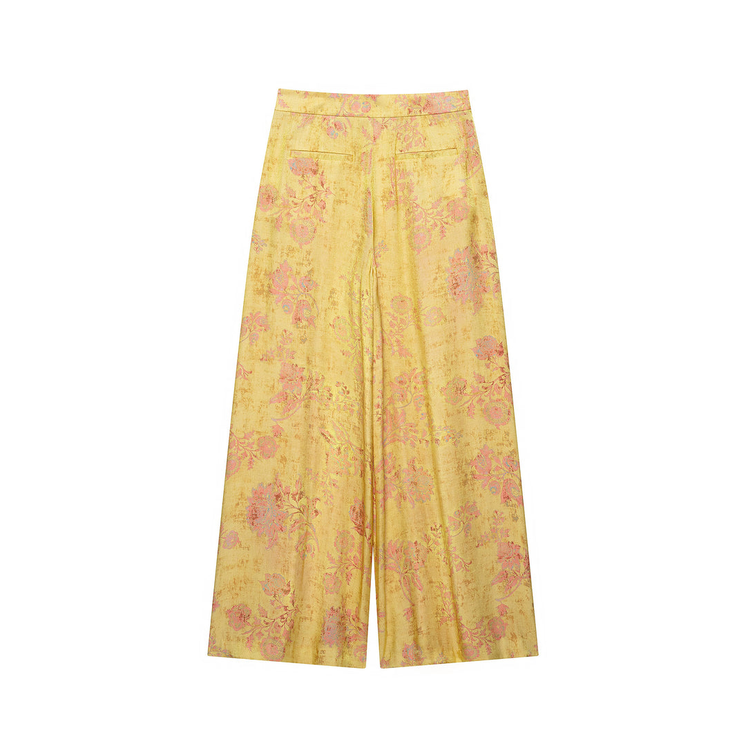 Damen Zweiteiliges Jacquard-Set mit Stehkragen und Knotenverschlüssen Drune