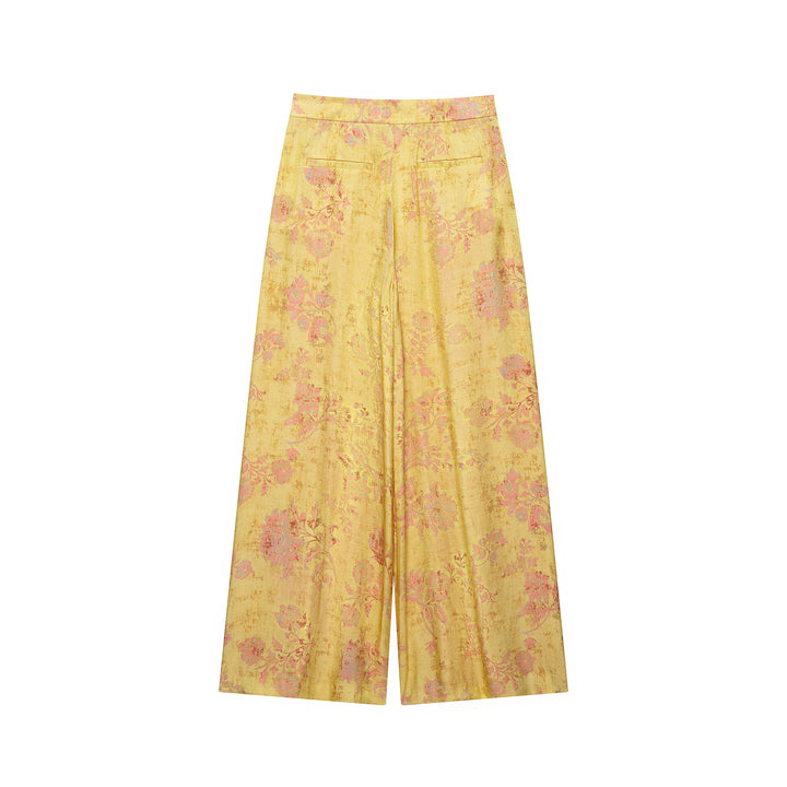 Damen Zweiteiliges Jacquard-Set mit Stehkragen und Knotenverschlüssen Drune