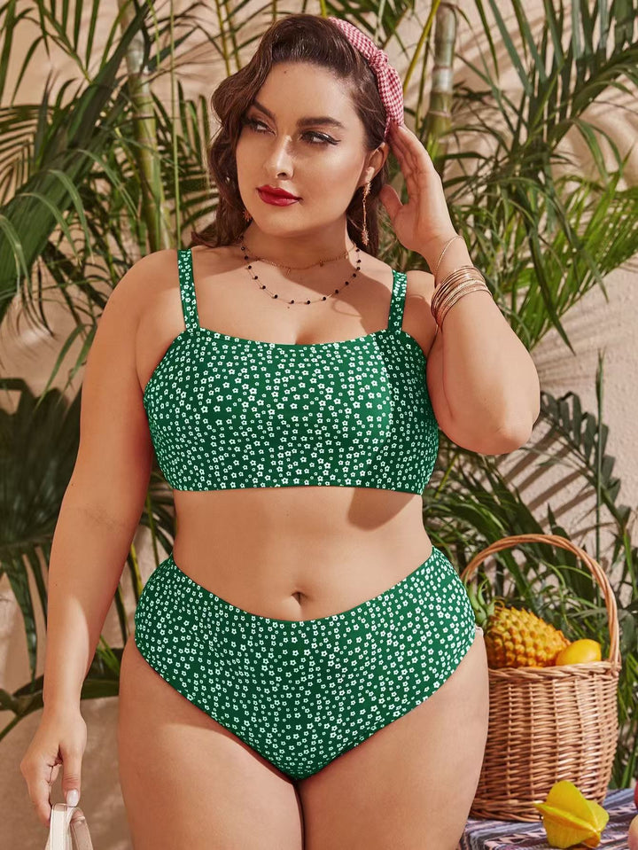 Damen Hochgeschnittener Bikini mit verspieltem Punktedesign Drune