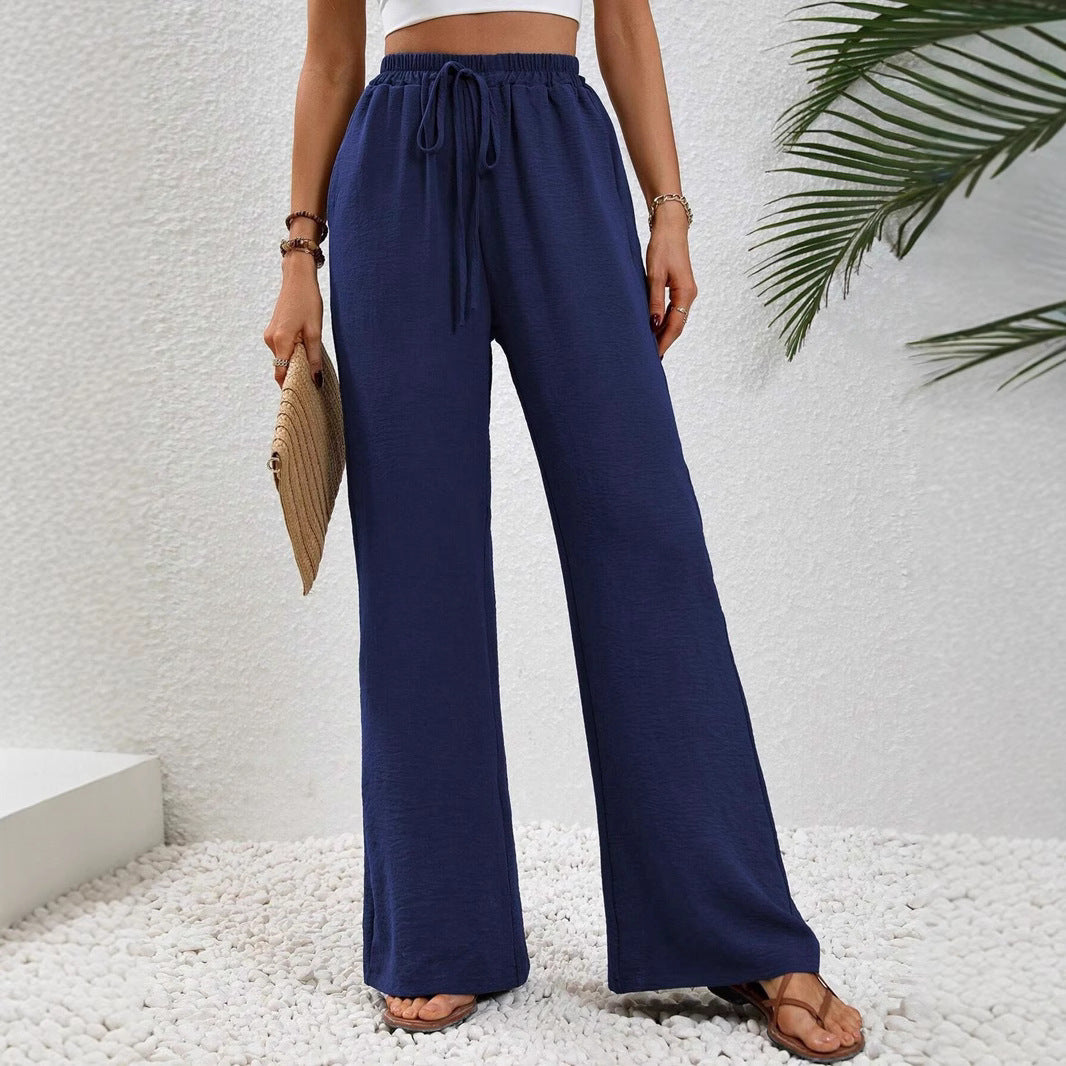 Damen Weite, bequeme Lounge-Hose mit verstellbarem Bund Drune