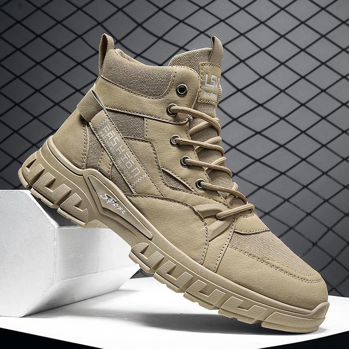Herren robuste High-Top Outdoor-Boots mit profilierter Offroad-Sohle, gepolstertem Knöchelkragen und verstärkter Zehenkappe Drune