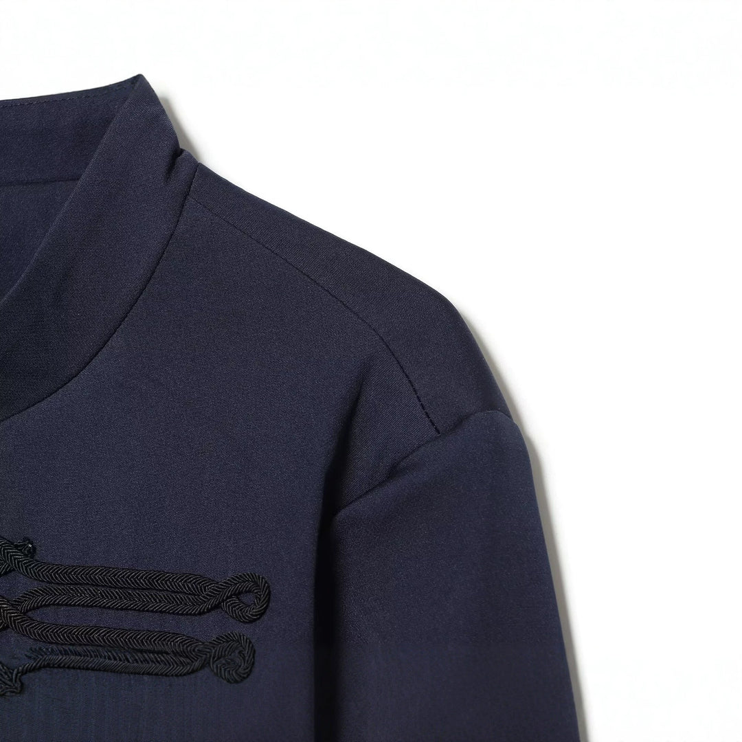 Damen Cropped-Blouson im militärischen Stil mit Zierkordeln und Stehkragen Drune