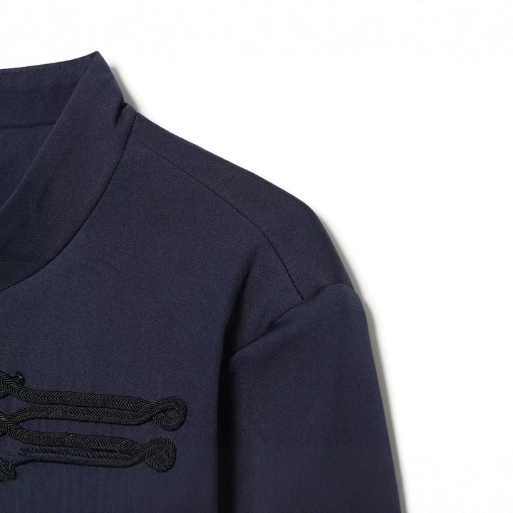 Damen Cropped-Blouson im militärischen Stil mit Zierkordeln und Stehkragen Drune
