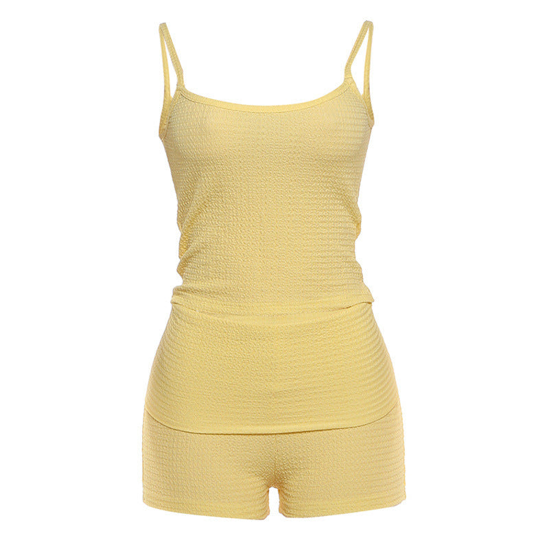 Damen Lässiges Oberteil und Shorts Set mit feinem Strukturdesign Drune