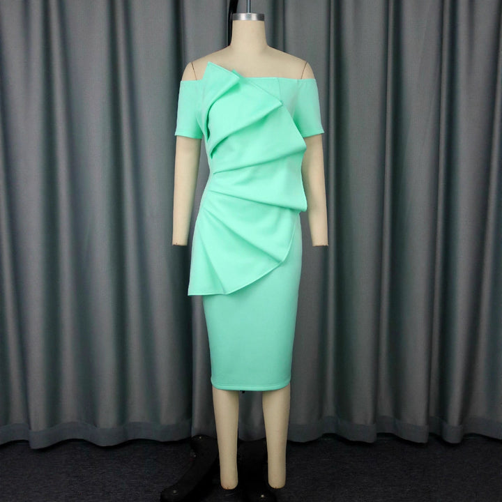 Damen Elegantes Wickelkleid mit asymmetrischem Design und Drapierungen Drune