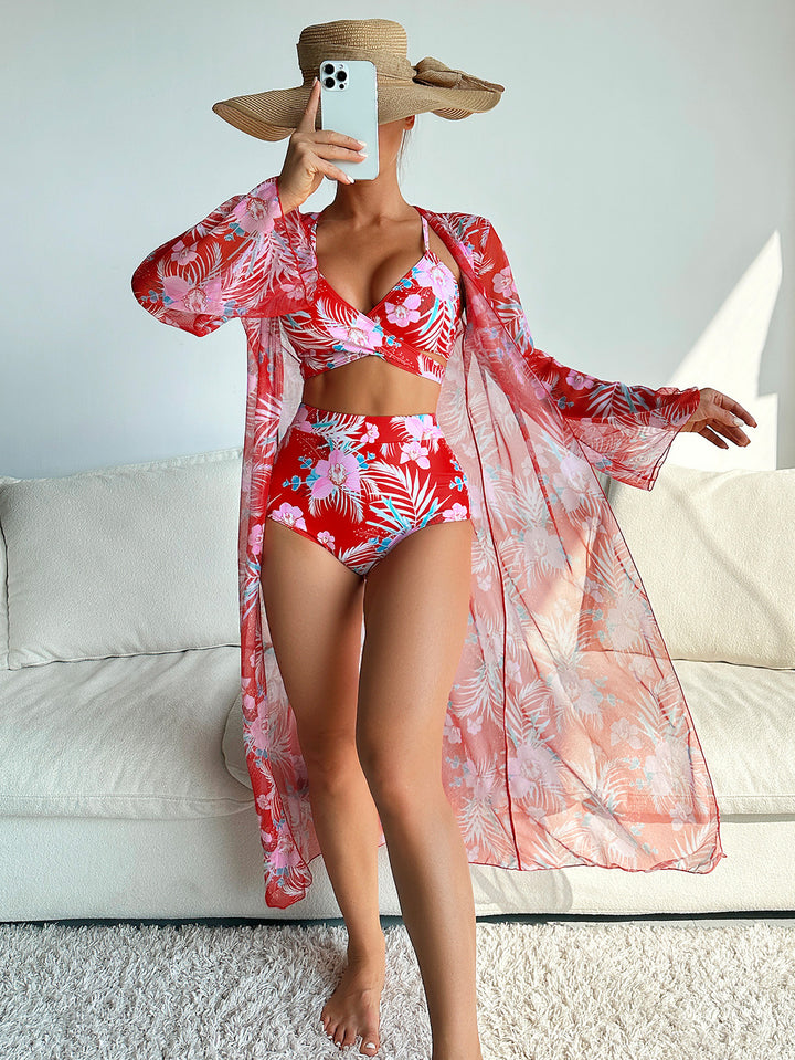 Damen Bikiniset mit floralem Kimono Drune