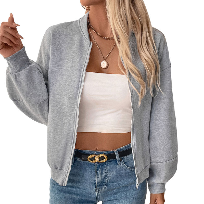 Damen lässige Sweatjacke mit voluminösen Ärmeln Drune