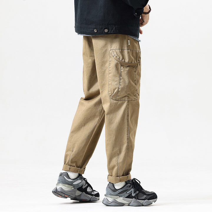 Herren Utility‑Cargo‑Hose im relaxed‑tapered Schnitt mit Elastikbund und großvolumigen Klappentaschen Drune
