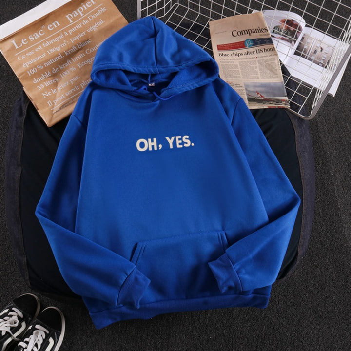 Damen nan Kapuzenpullover mit weichem Innenfutter, Kängurutasche und dezentem Frontprint Drune