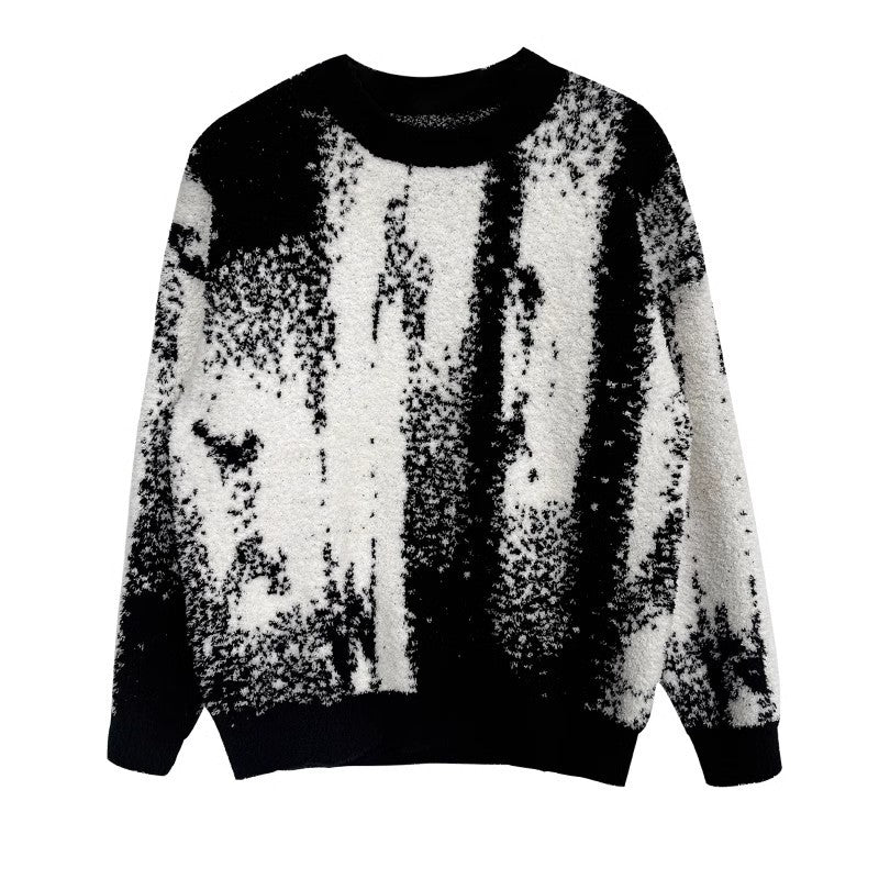 Herren Modischer Grobstrickpullover mit grafischem Muster Drune