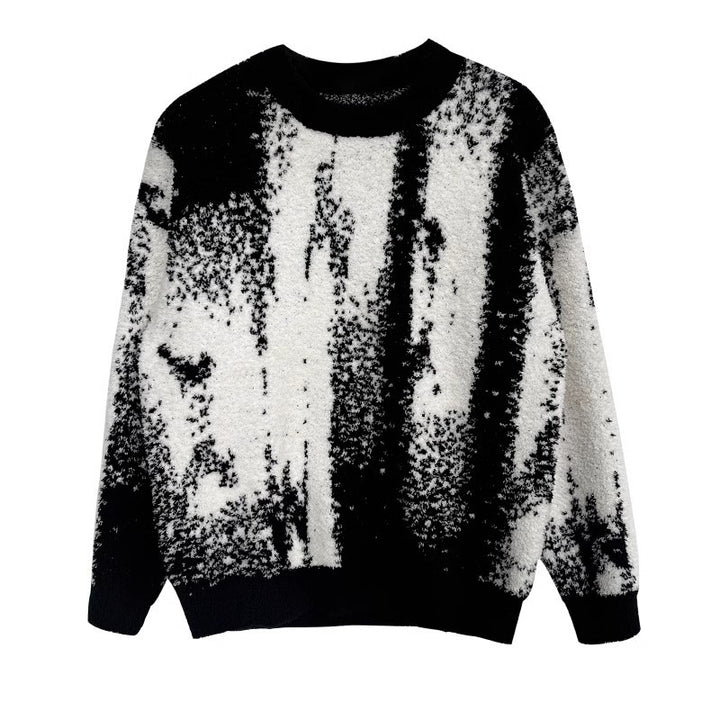 Herren Modischer Grobstrickpullover mit grafischem Muster Drune