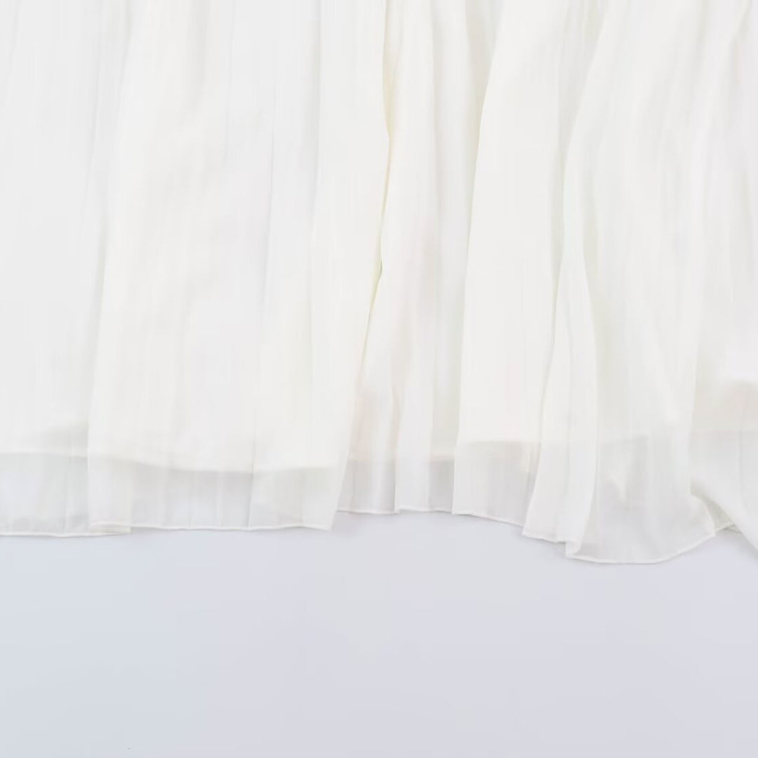 Damen Plissierter Maxi-Rock aus Chiffon mit elastischem Bund Drune