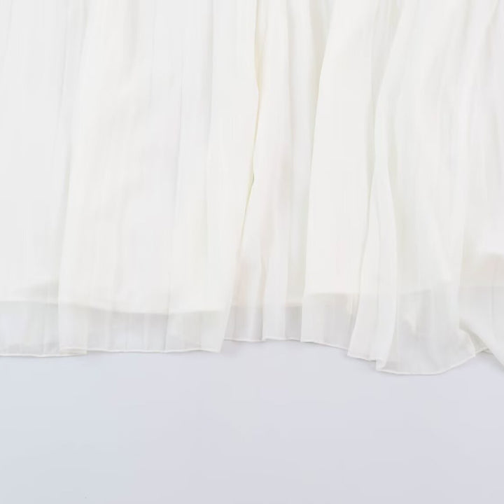 Damen Plissierter Maxi-Rock aus Chiffon mit elastischem Bund Drune