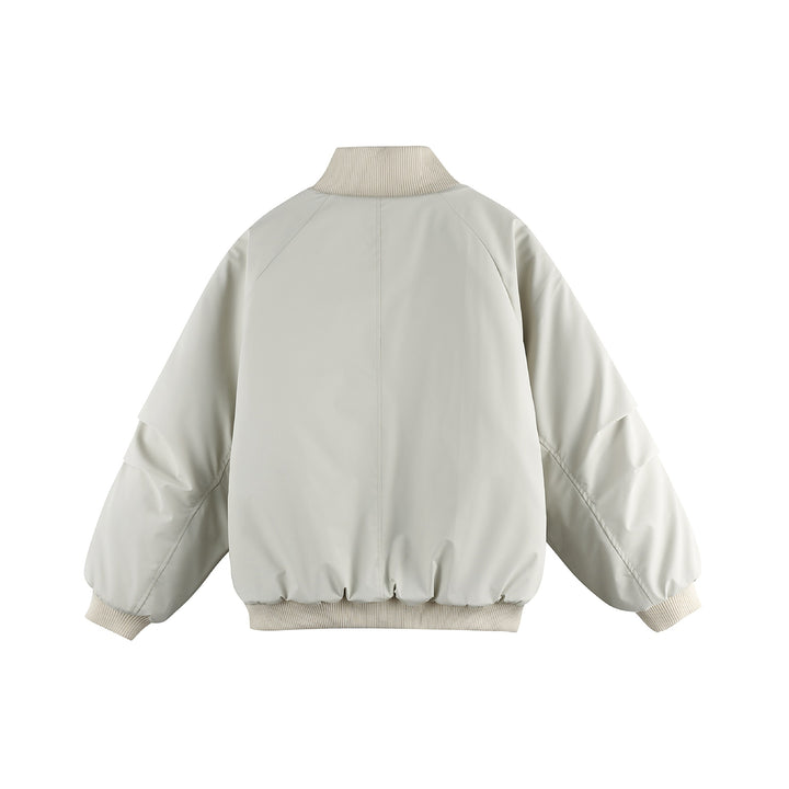 Damen Oversize Bomberjacke Drune mit Stehkragen, wattierter Fütterung und Pattentaschen