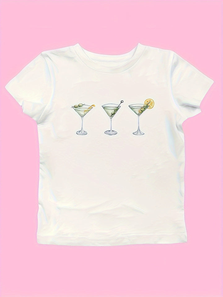 Damen Crop-T-Shirt mit animalistischem Lippenmotiv und auffälligem Schriftzug Drune