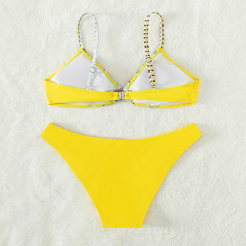 Damen Bikini-Set mit floralem Design und modischen Details Drune
