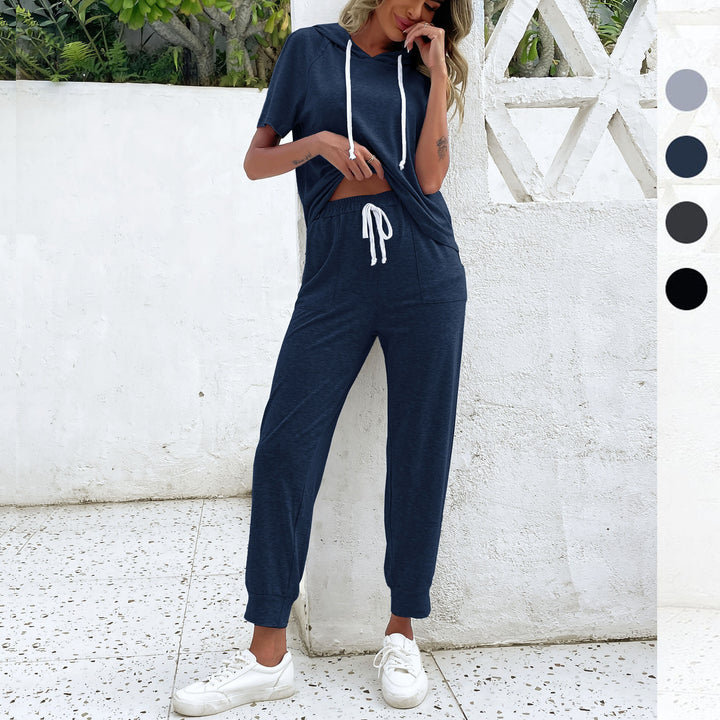 Damen Jumpsuit mit bequemem Kordelzug und lässigem Kurzarmdesign Drune
