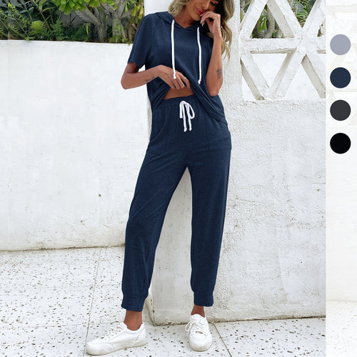 Damen Jumpsuit mit bequemem Kordelzug und lässigem Kurzarmdesign Drune