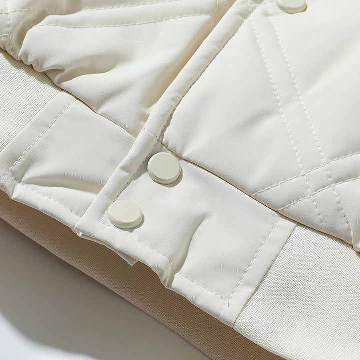 Herren gesteppte College-Blousonjacke mit Rautensteppung, Druckknopfverschluss und gerippten Bündchen Drune