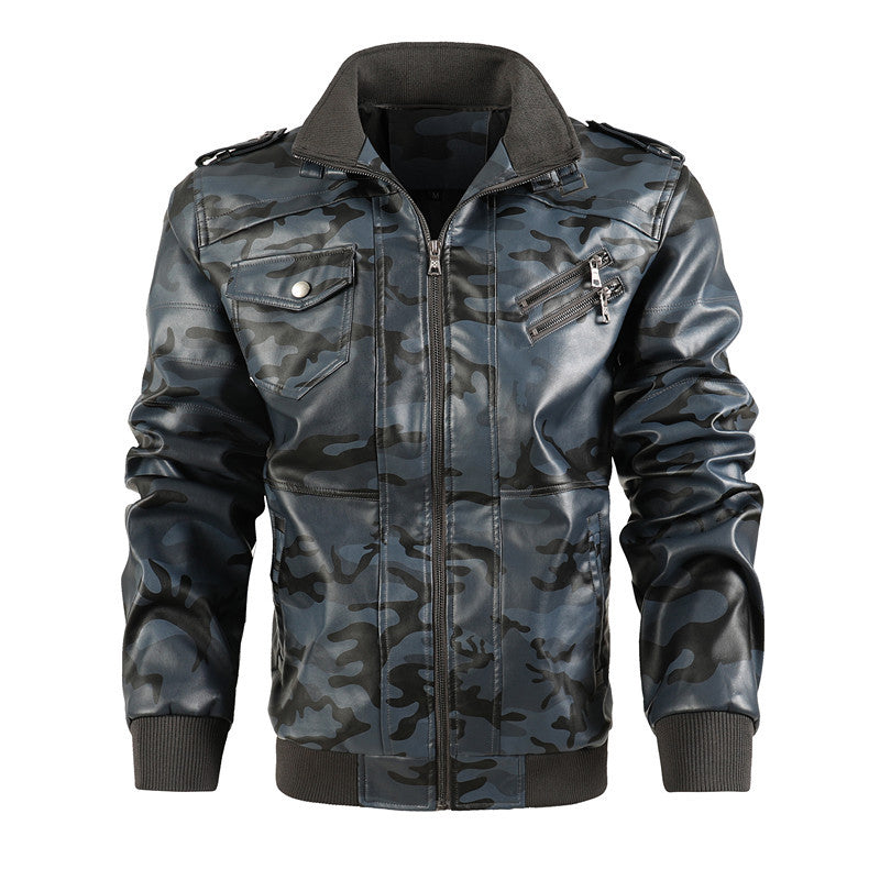 Herren camouflage Freizeitjacke mit stylischen Reißverschlusstaschen Drune