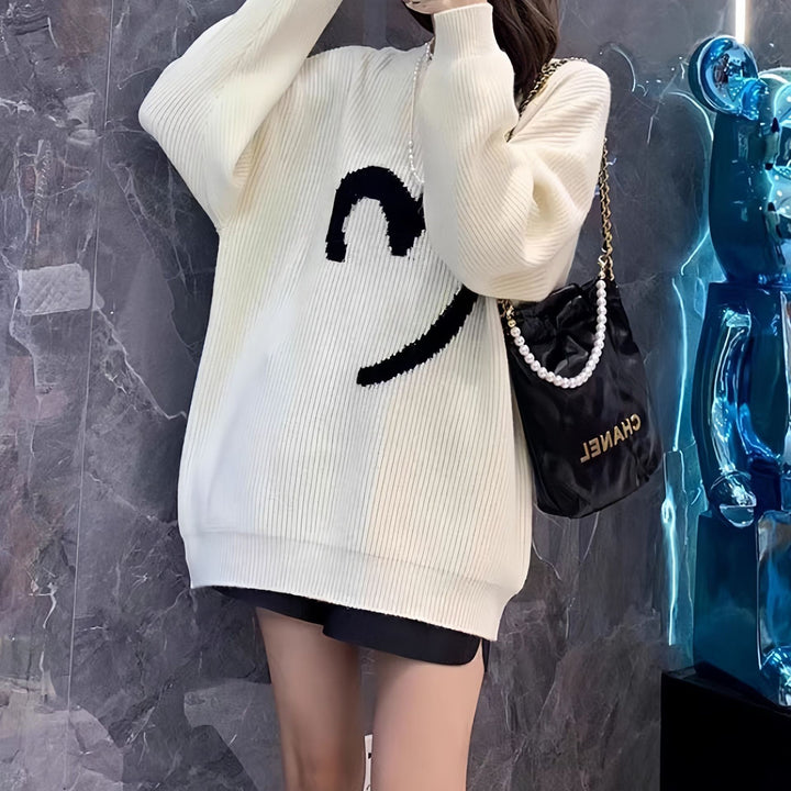 Damen Oversized Pullover mit strukturiertem Zopfmuster Drune