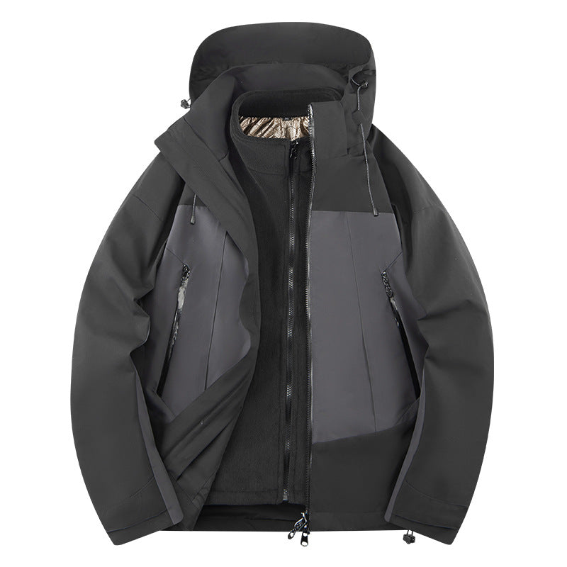 Herren zweilagige Softshell‑Outdoorjacke mit herausnehmbarem Fleece‑Innenlayer, wind‑ und wasserabweisend Drune