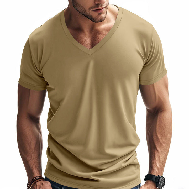 Herren Funktions-T-Shirt mit V-Ausschnitt aus atmungsaktivem Material Drune