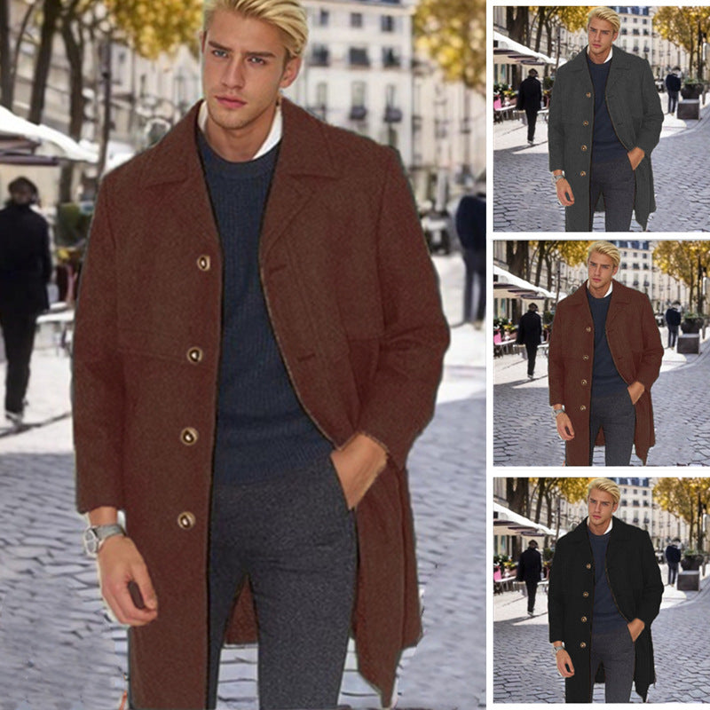 Herren eleganter Wollmantel Drune