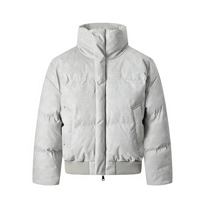Herren Kurze wattierte Steppjacke mit hohem Stehkragen und matter Strukturoptik Drune