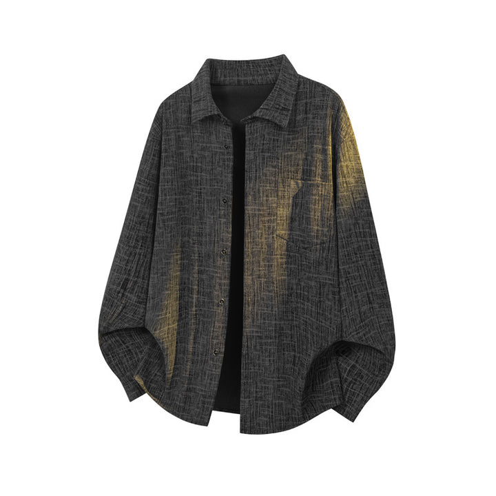 Herren Strukturierte Freizeit-Bluse Drune