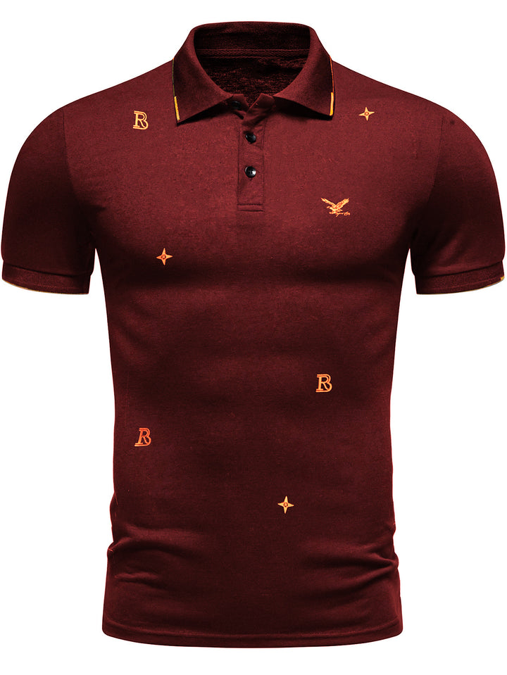 Herren Besticktes Casual Polohemd Drune