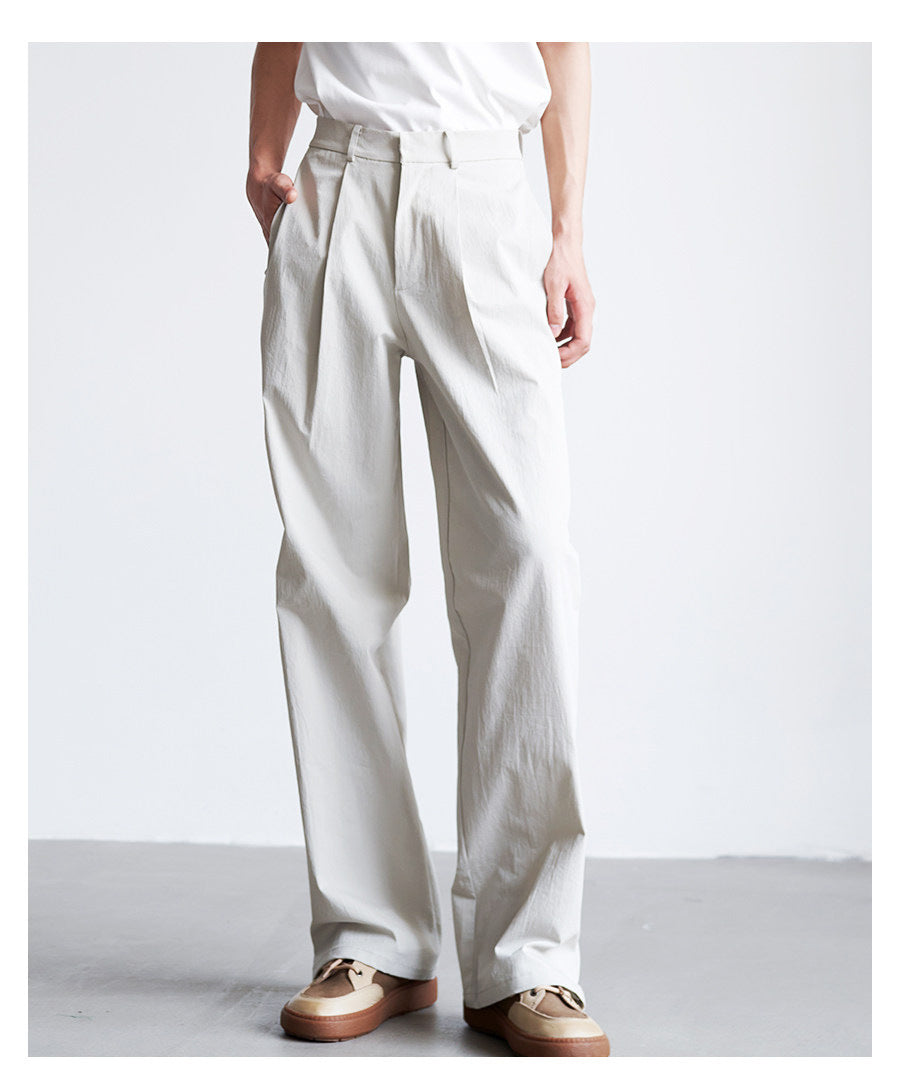 Herren weite hochtaillierte Bundfaltenhose aus Baumwollmix Drune