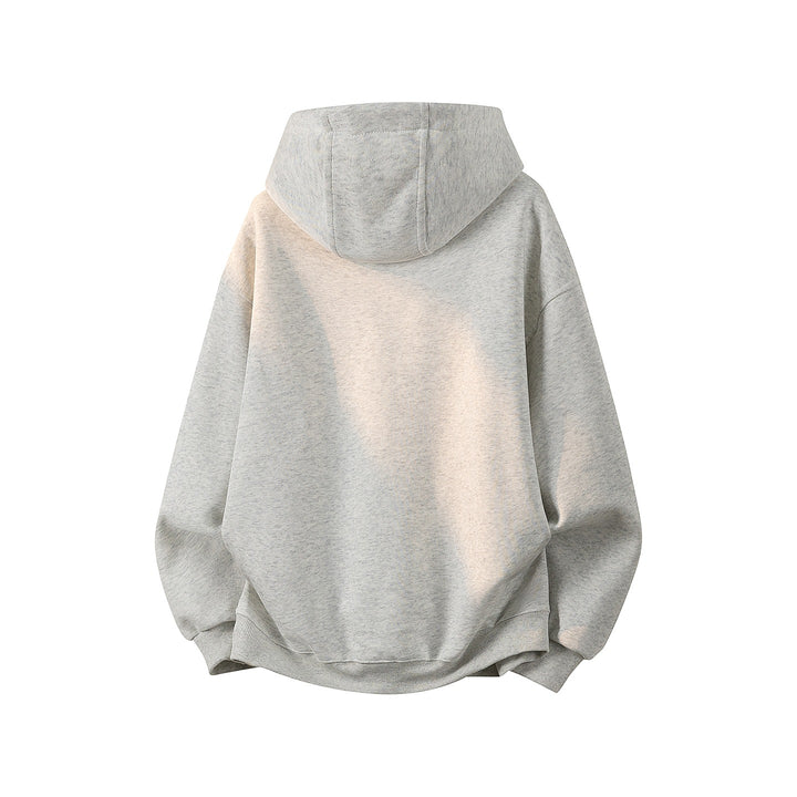 Unisex Oversize Kapuzenpullover mit handschriftlichem Grafik-Print, Kängurutasche & geripptem Saum Drune