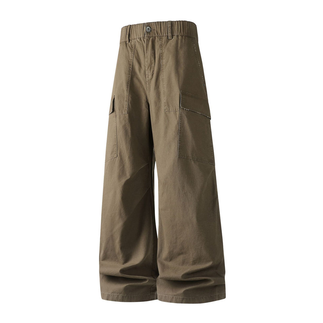 Damen Weite Cropped Cargo‑Hose mit elastischem Bund und aufgesetzten Taschen Drune