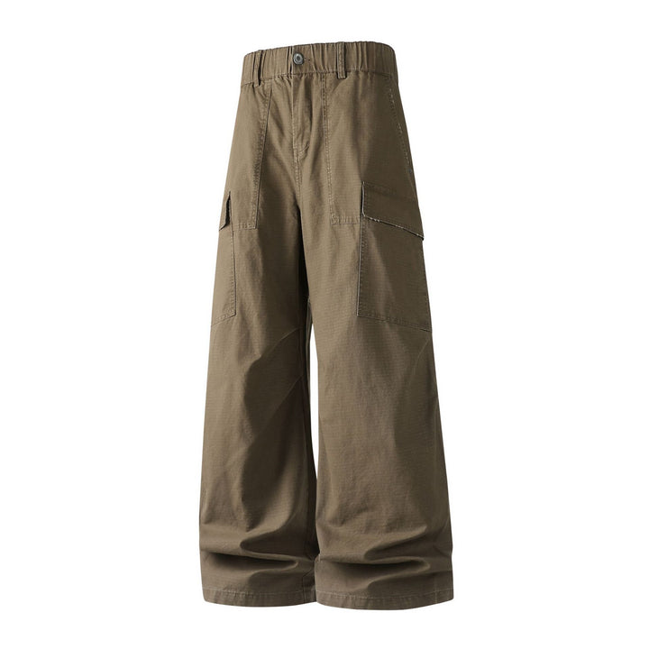 Damen Weite Cropped Cargo‑Hose mit elastischem Bund und aufgesetzten Taschen Drune