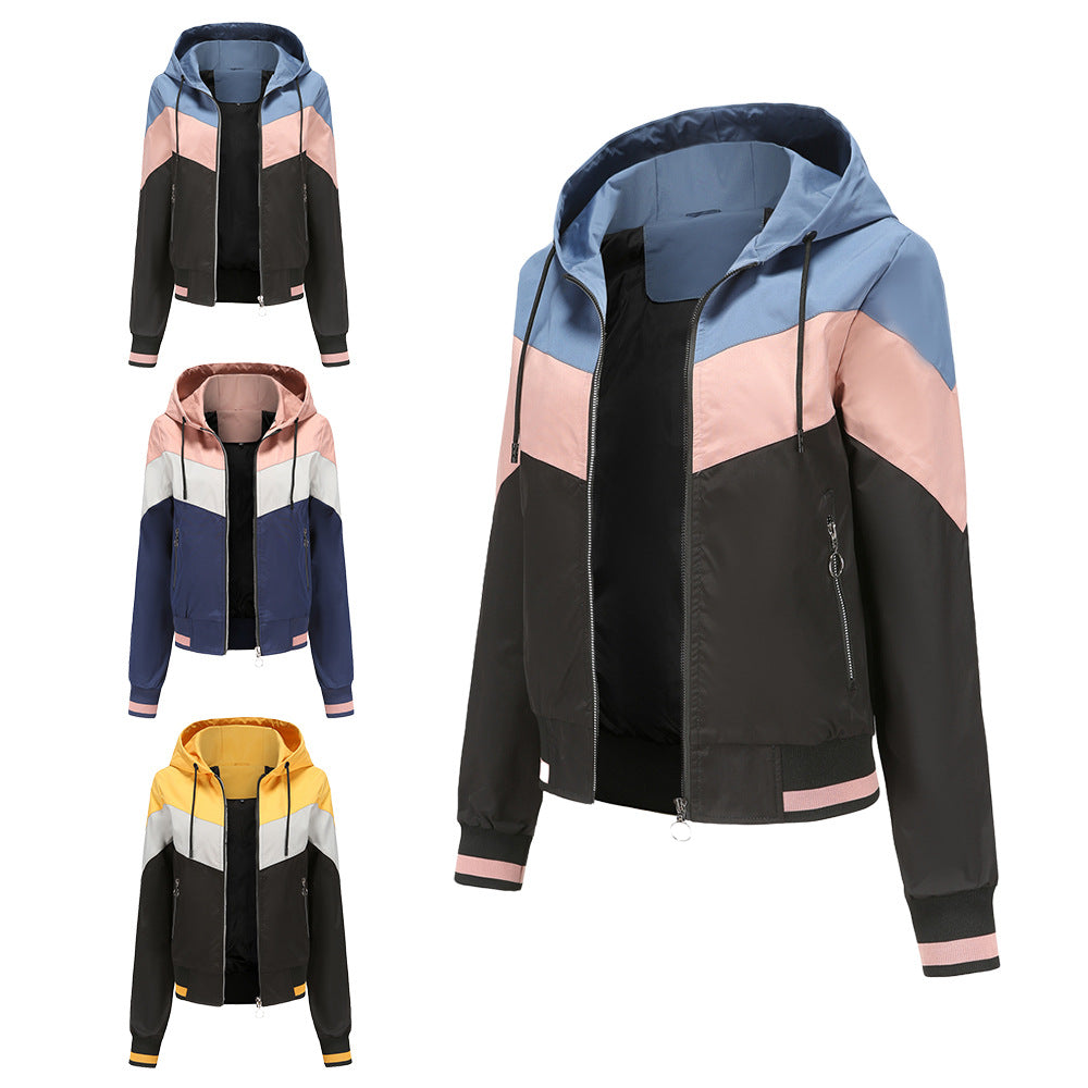 Damen sportliche Windbreaker-Jacke mit praktischen Reißverschlusstaschen Drune