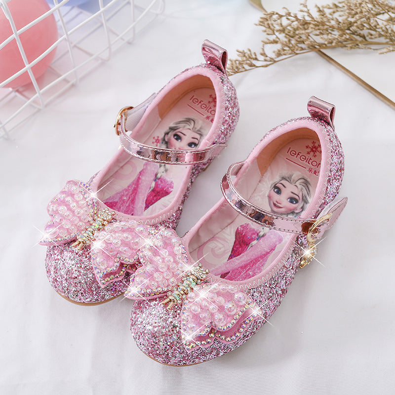 Mädchen Glitzernde Ballerinas mit Schleifenapplikationen Drune