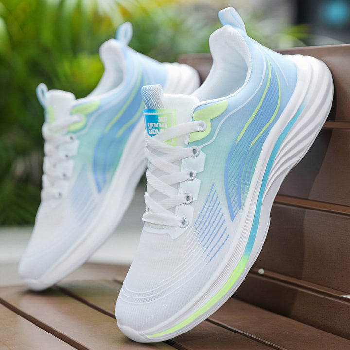 Unisex nan leichtgewichtiger Komfort-Running-Sneaker mit nahtlosem Mesh-Obermaterial, gepolstertem Fersenkragen und stoßabsorbierender Wellen-EVA-Sohle Drune
