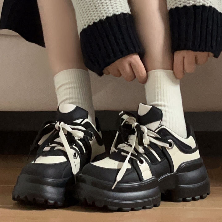 Damen Sportliche Chunky Sneakers mit rutschfester Laufsohle und atmungsaktivem Obermaterial Drune