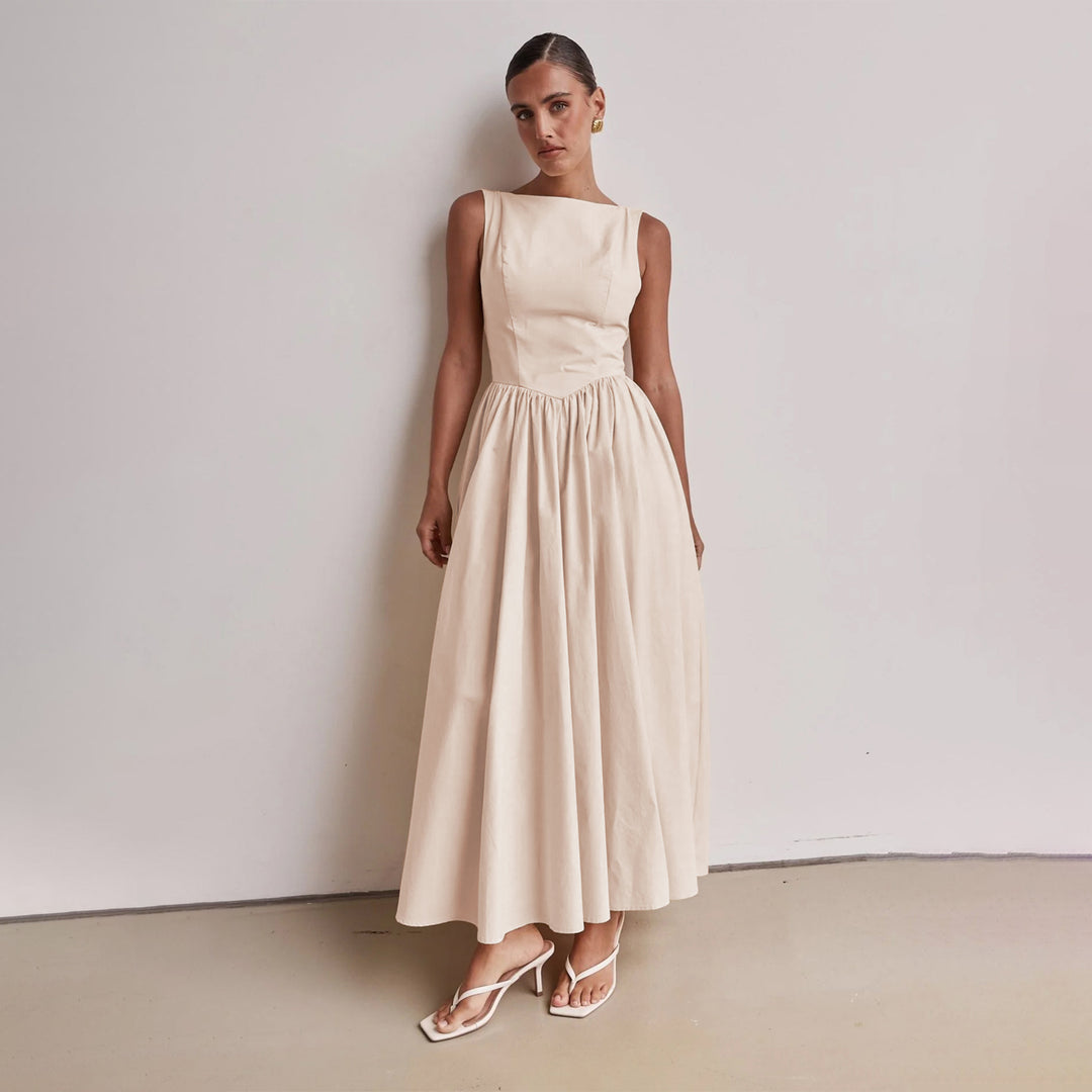 Damen Maxikleid mit zeitlosem Schnitt und elegantem Taillenbund Drune