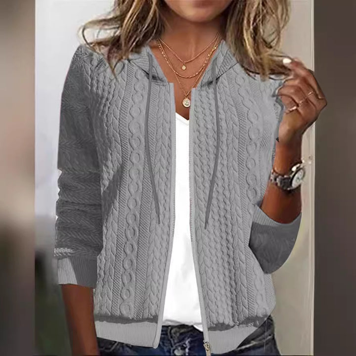 Femme Kabelstrick Zip-Up Hoodie Drune